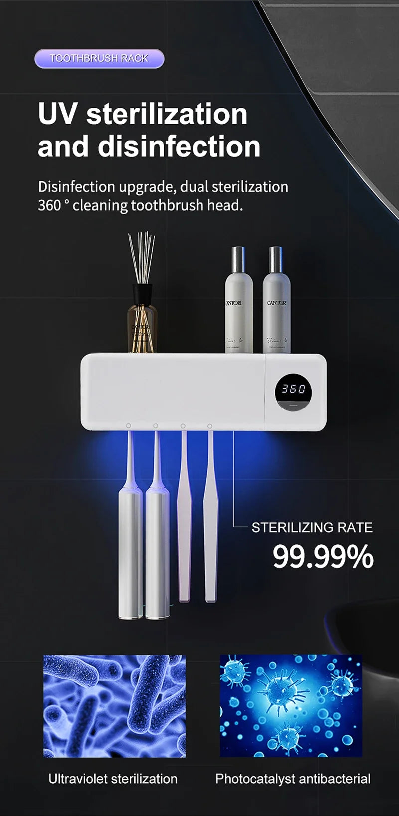 UV Toothbrush Holder Rechargeable