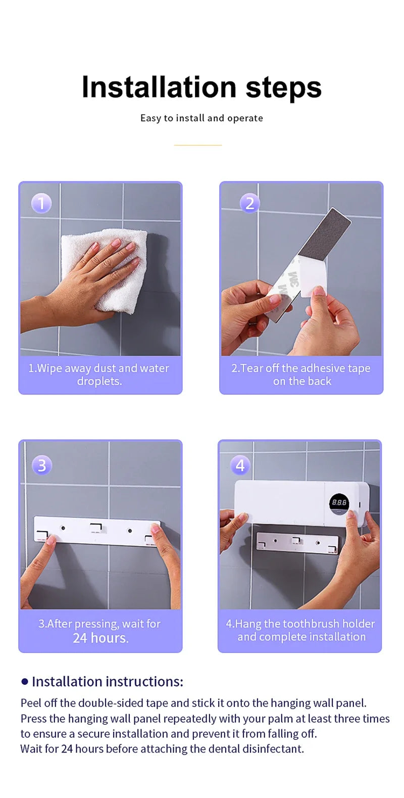 UV Toothbrush Holder Rechargeable
