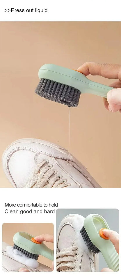 Cleaning Shoe Brush With Liquid